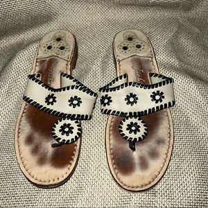 Beige and Black Jack Roger Sandals